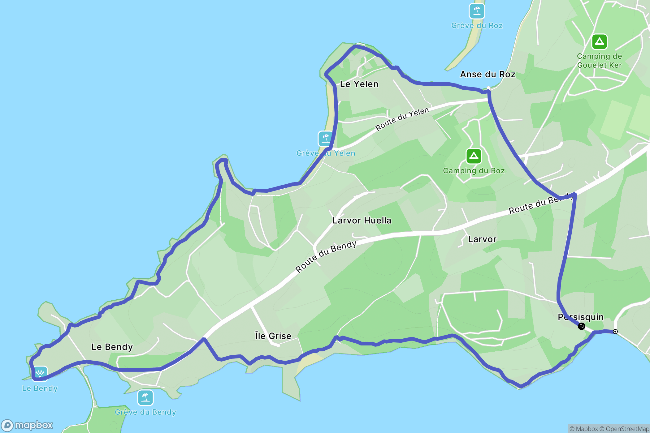 Logonna-Daoulas : carte du parcours de randonnée - France