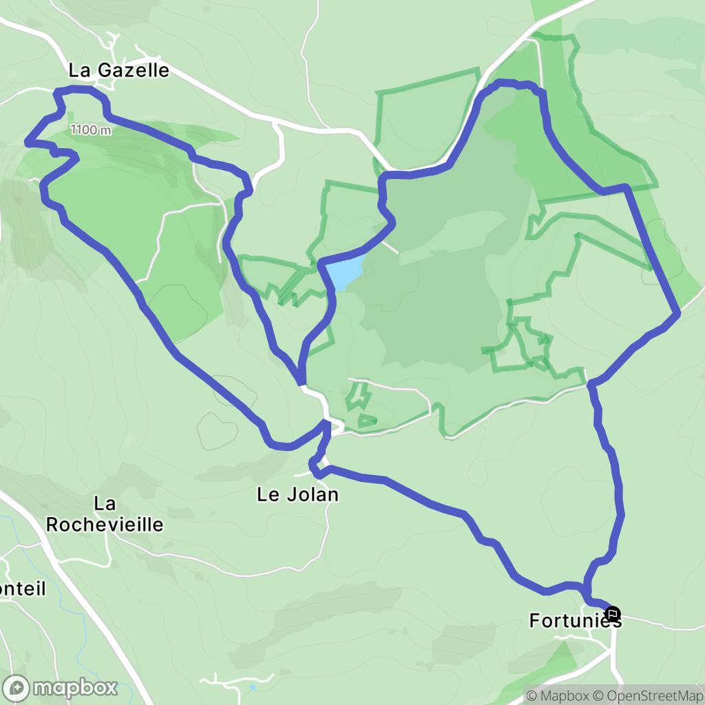 Dienne : carte du parcours de randonnée - France