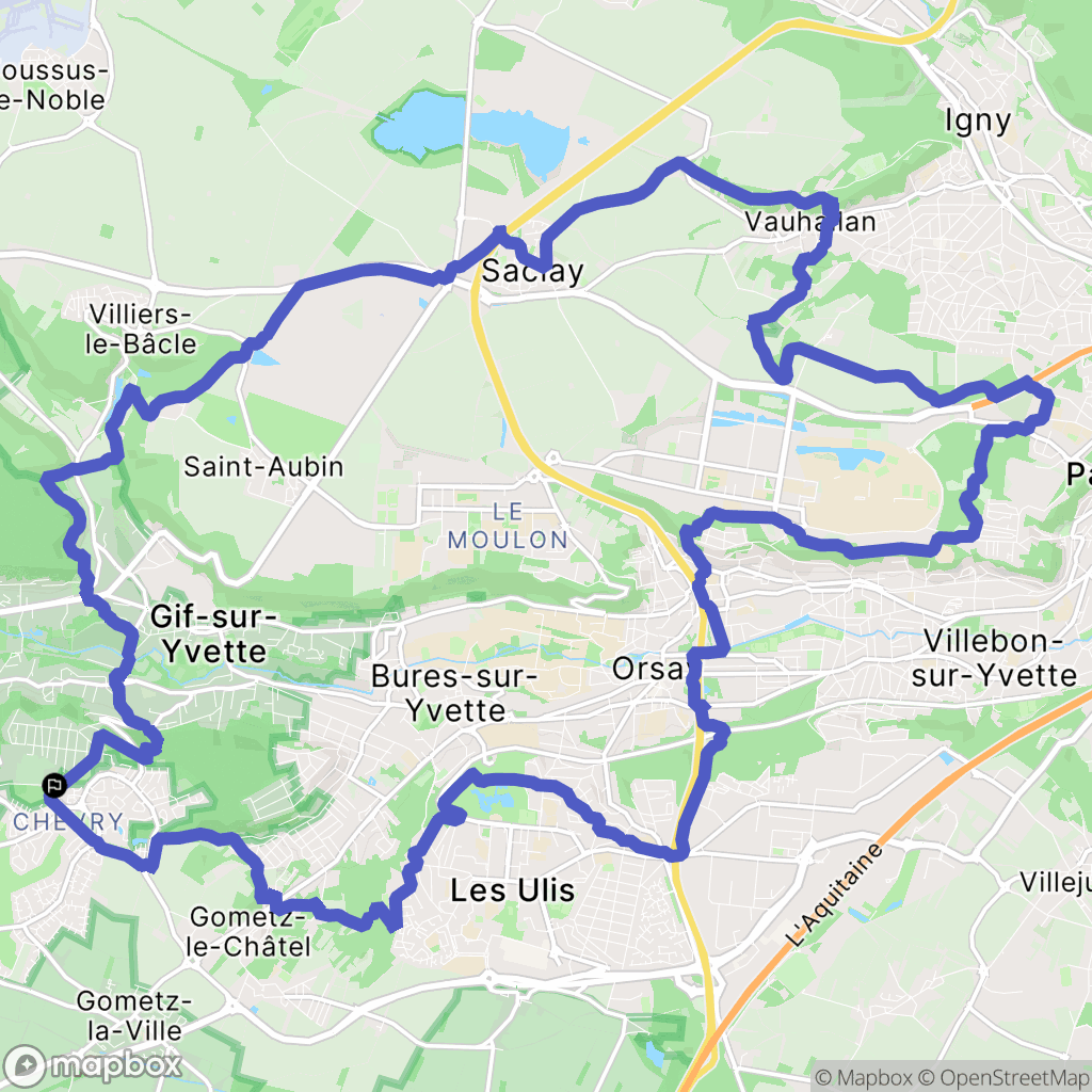 Gif-sur-Yvette : carte du parcours de randonnée - France