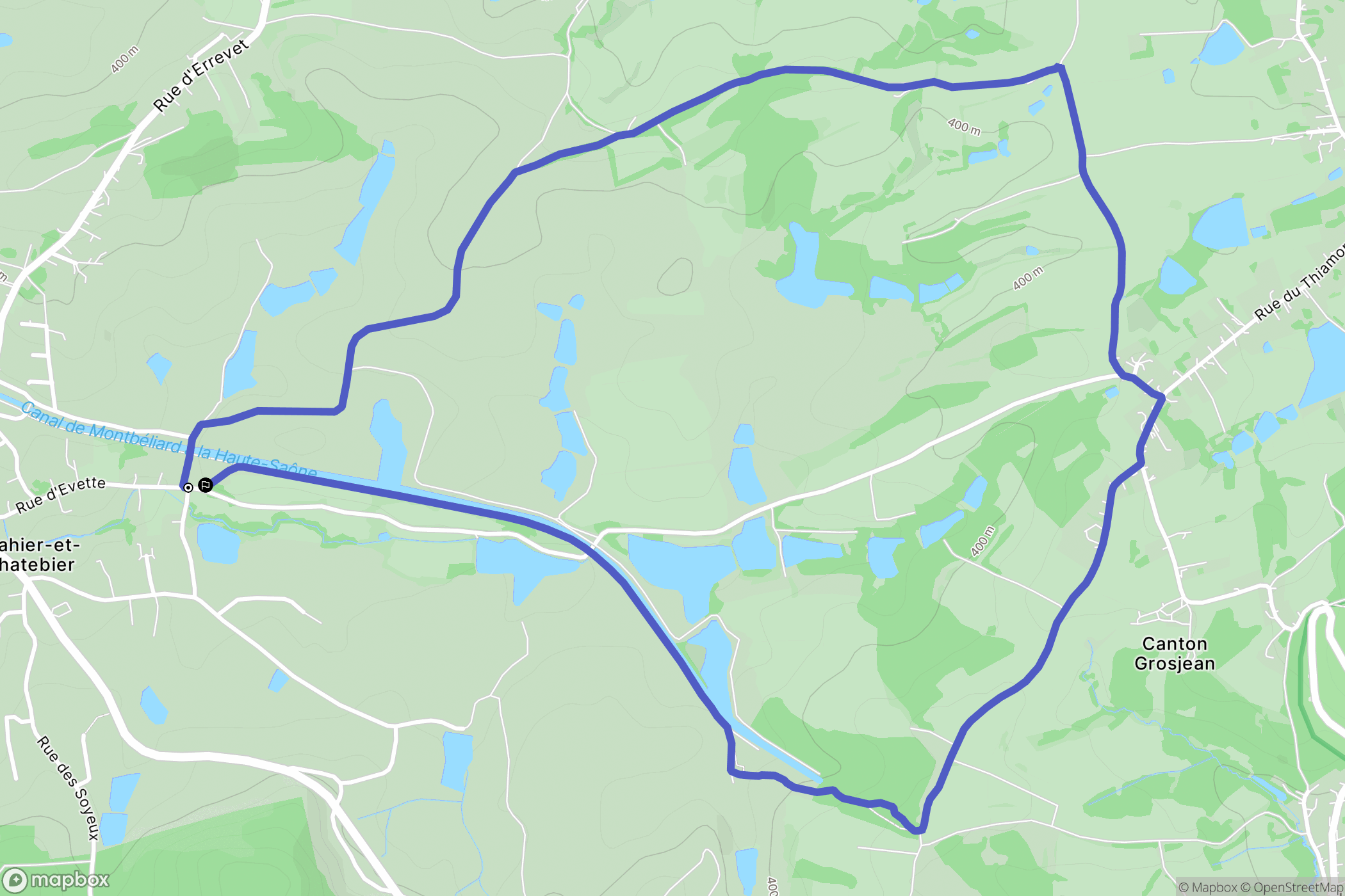 Frahier-et-Chatebier : carte du parcours de randonnée - France