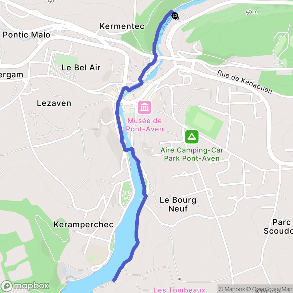 Pont-Aven : carte du parcours de randonnée - France