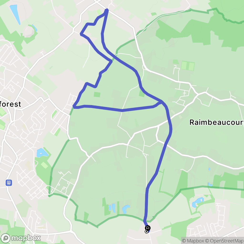 Roost-Warendin : carte du parcours de randonnée - France