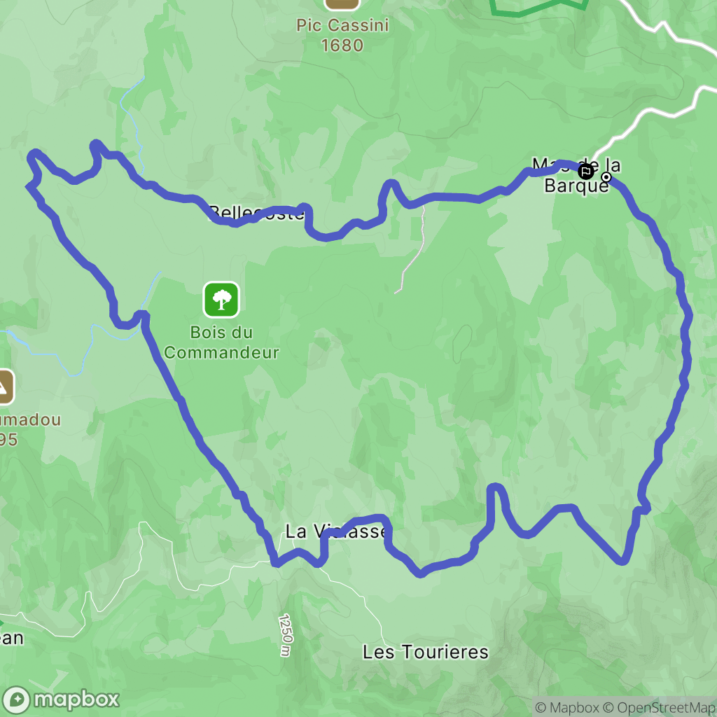 Vialas : carte du parcours de randonnée - France