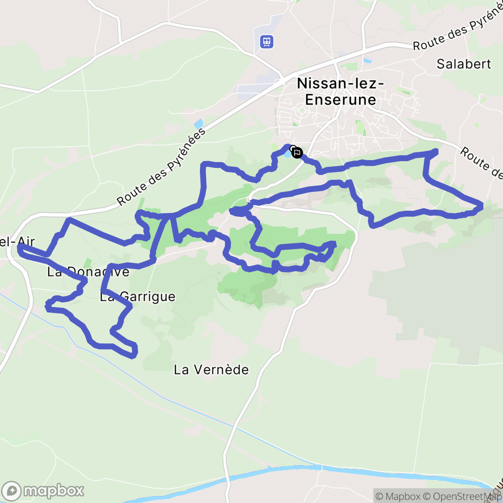 Nissan lez Enserune : carte du parcours de randonnée - France