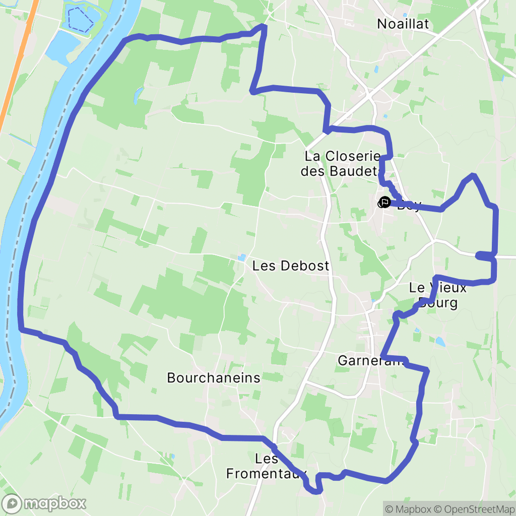 Bey : carte du parcours de randonnée - France
