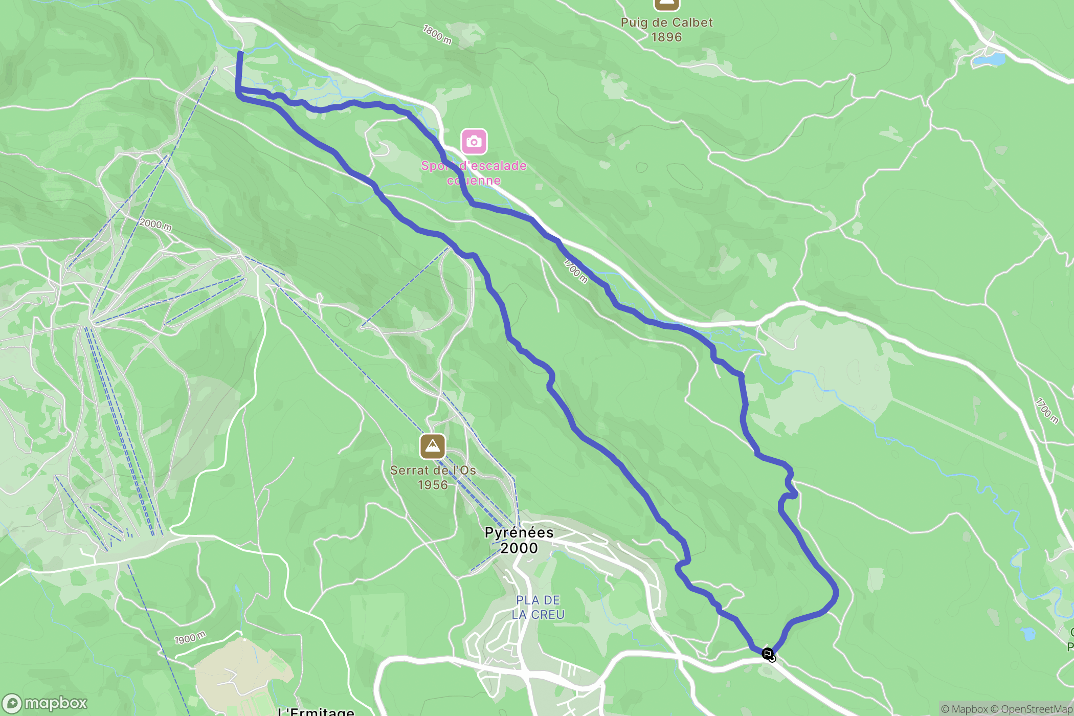 Bolquère : carte du parcours de randonnée - France