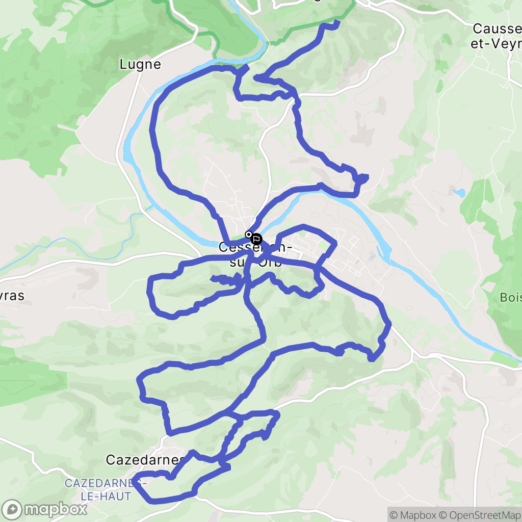 Cessenon-sur-Orb : carte du parcours de randonnée - France