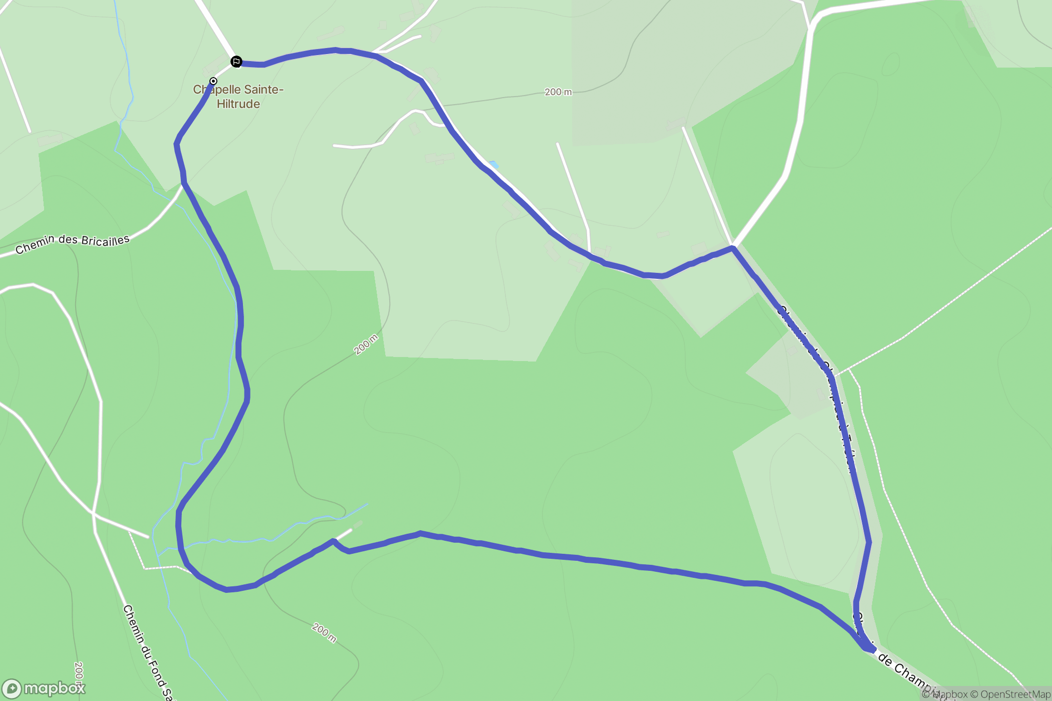 Willies : carte du parcours de randonnée - France