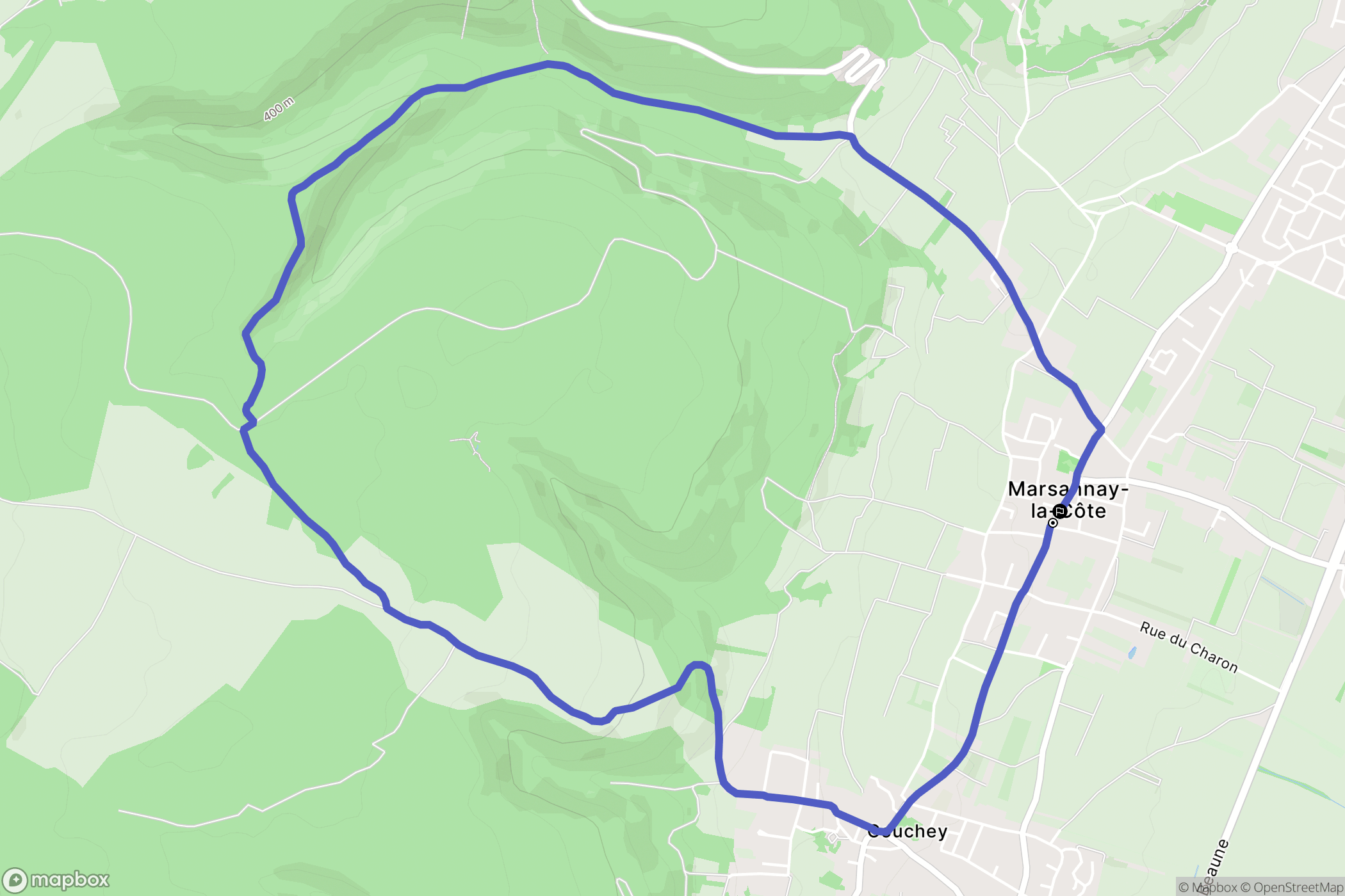 Marsannay-la-Côte : carte du parcours de randonnée - France
