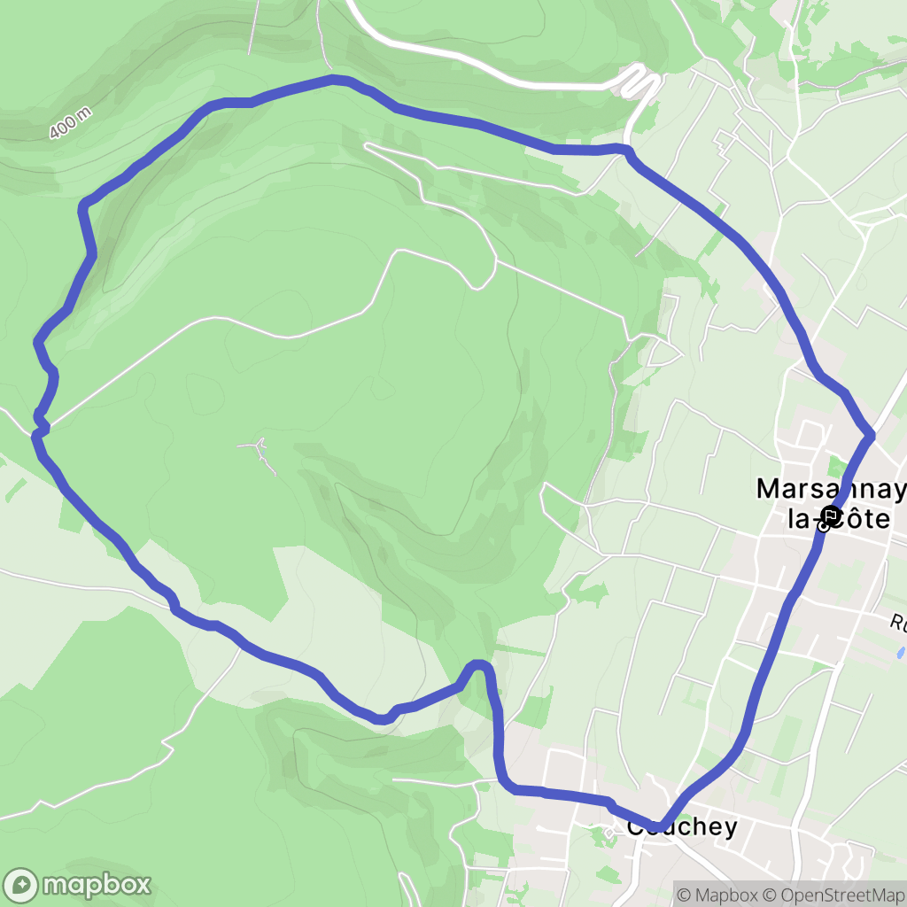 Marsannay-la-Côte : carte du parcours de randonnée - France