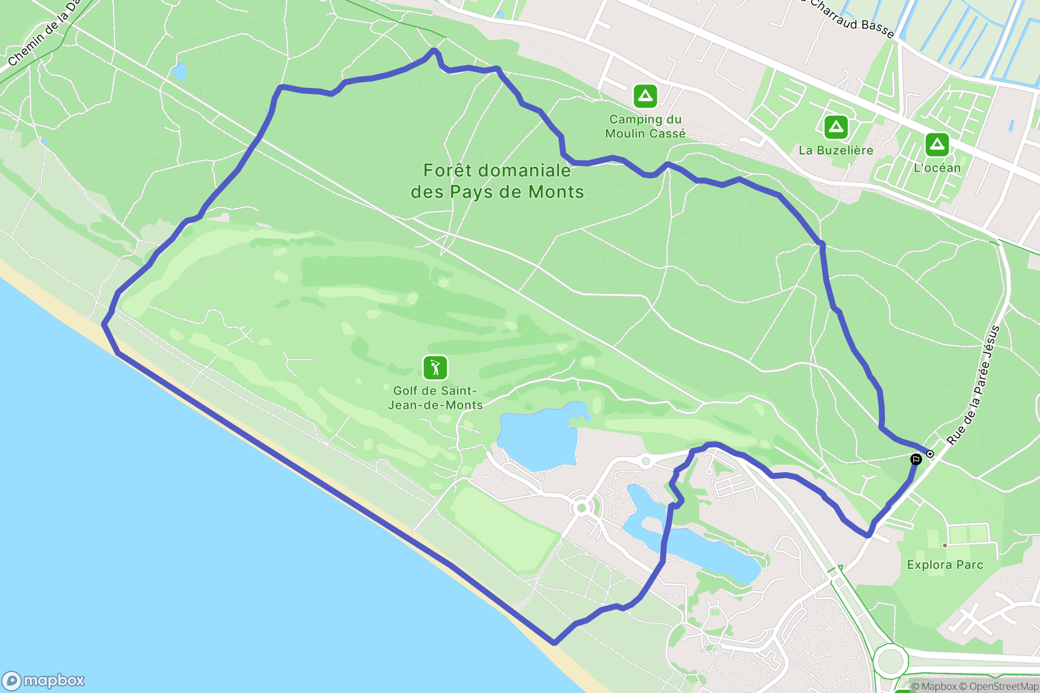 Saint-Jean-de-Monts : carte du parcours de randonnée - France