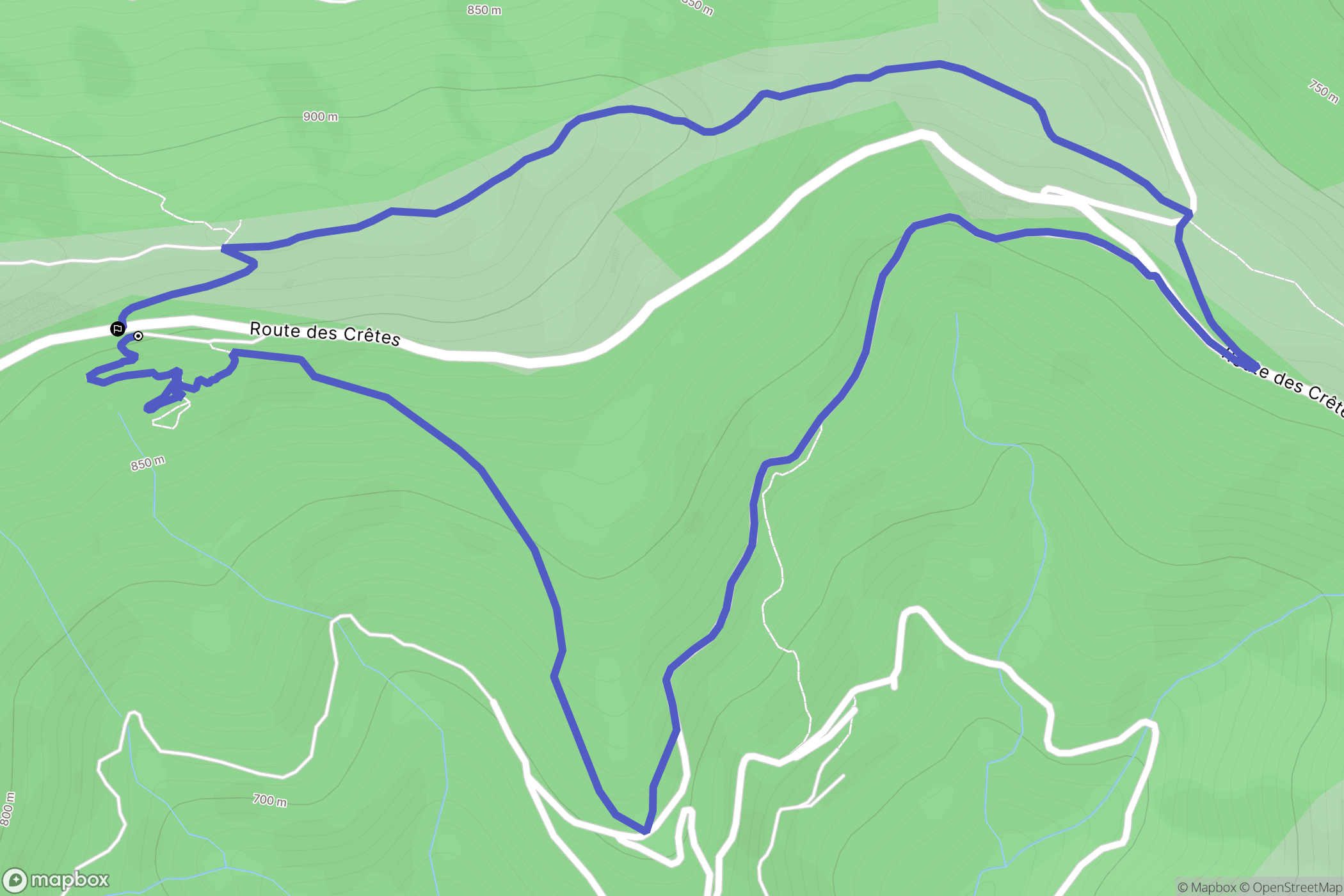 Ventalon en Cévennes : carte du parcours de randonnée - France