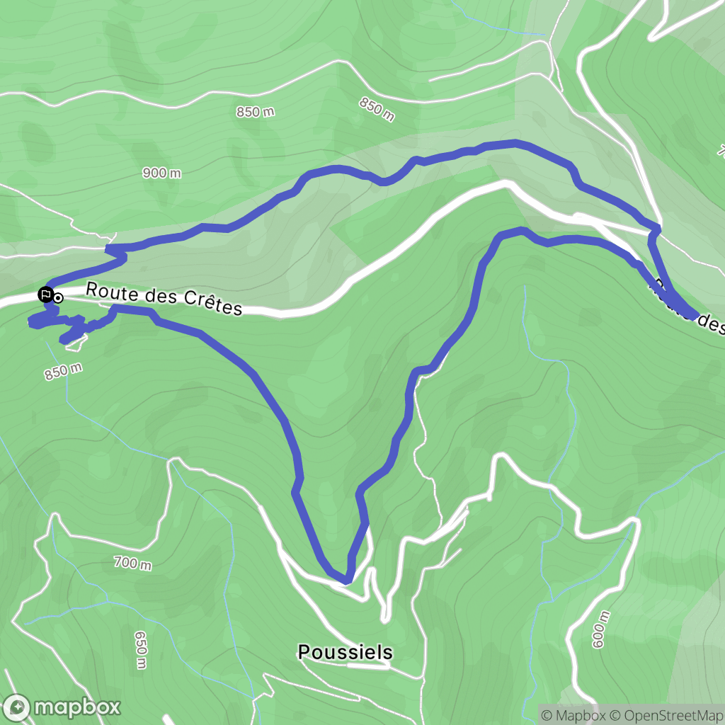 Ventalon en Cévennes : carte du parcours de randonnée - France