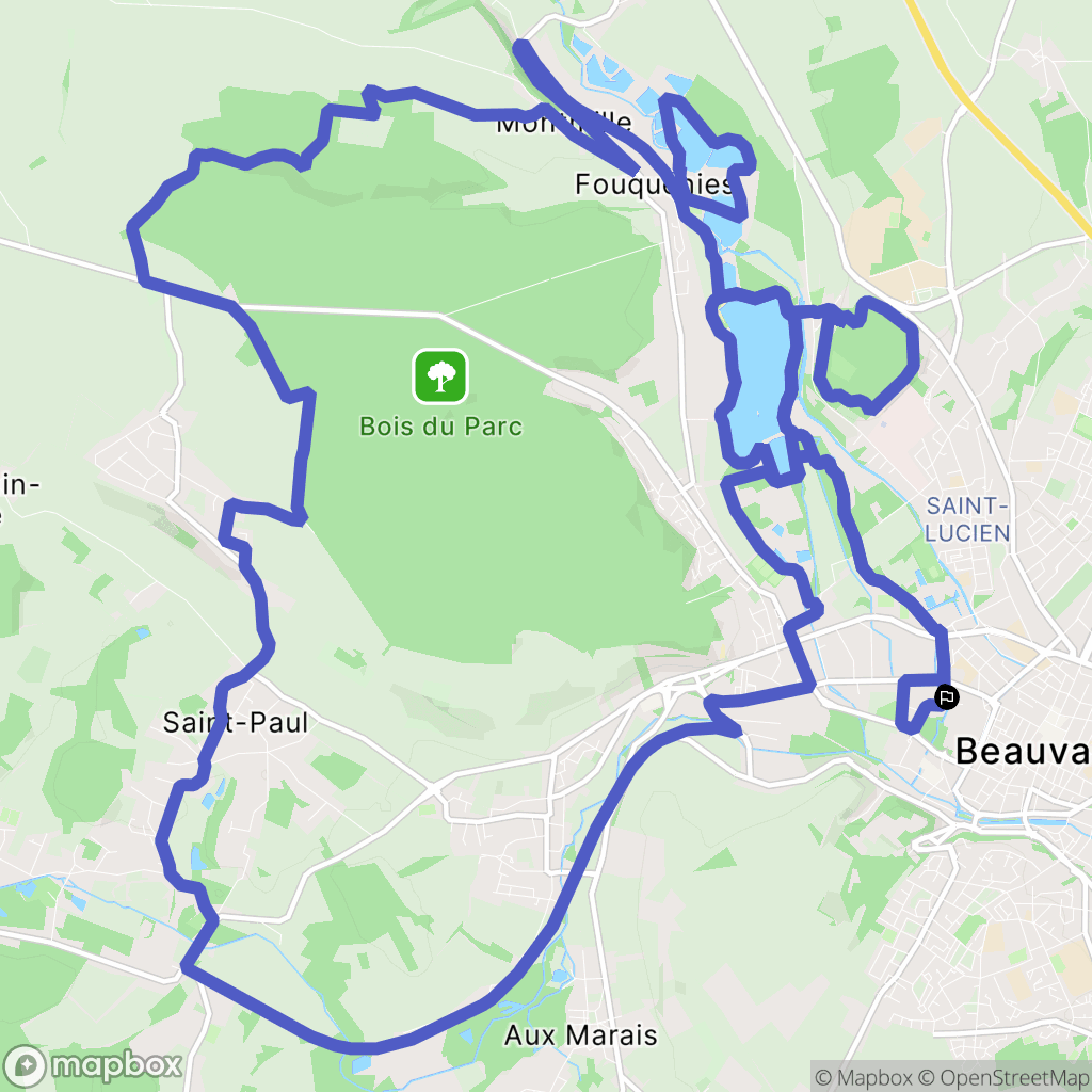 Beauvais : carte du parcours de randonnée - France