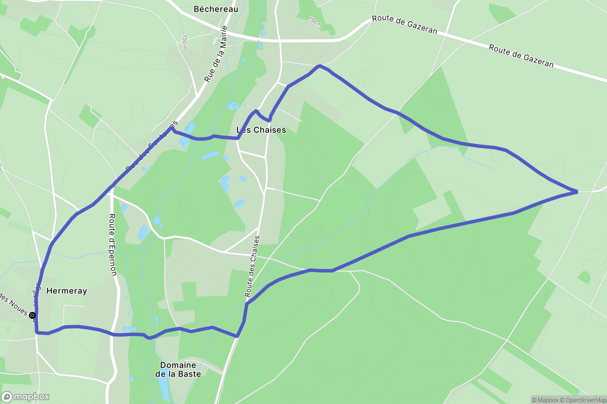 Hermeray : carte du parcours de randonnée - France