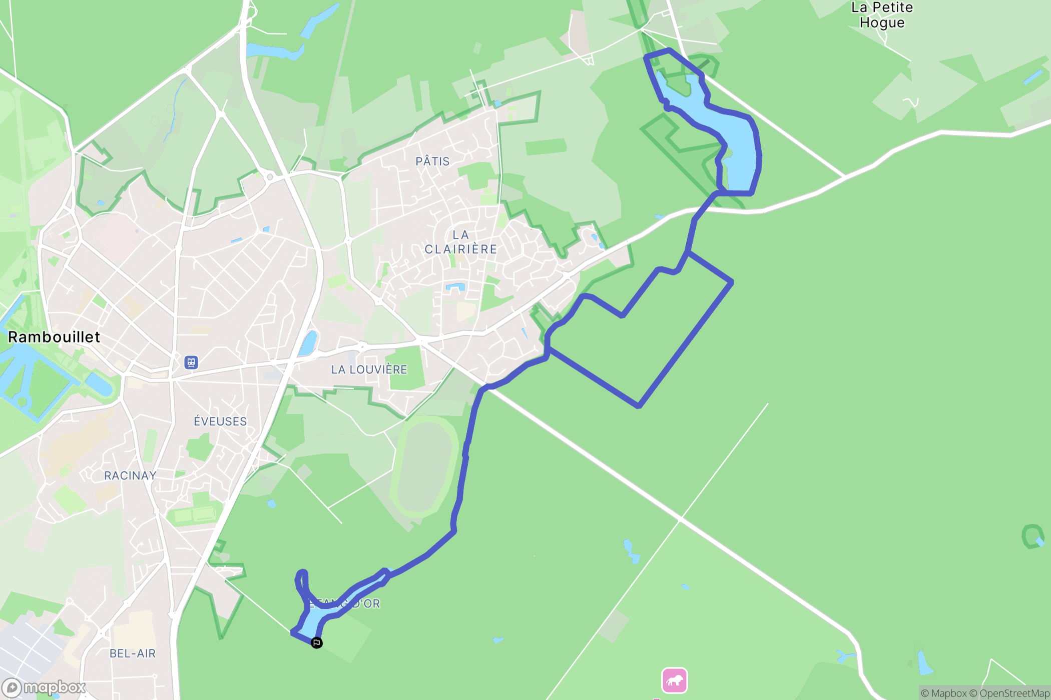 Rambouillet : carte du parcours de randonnée - France