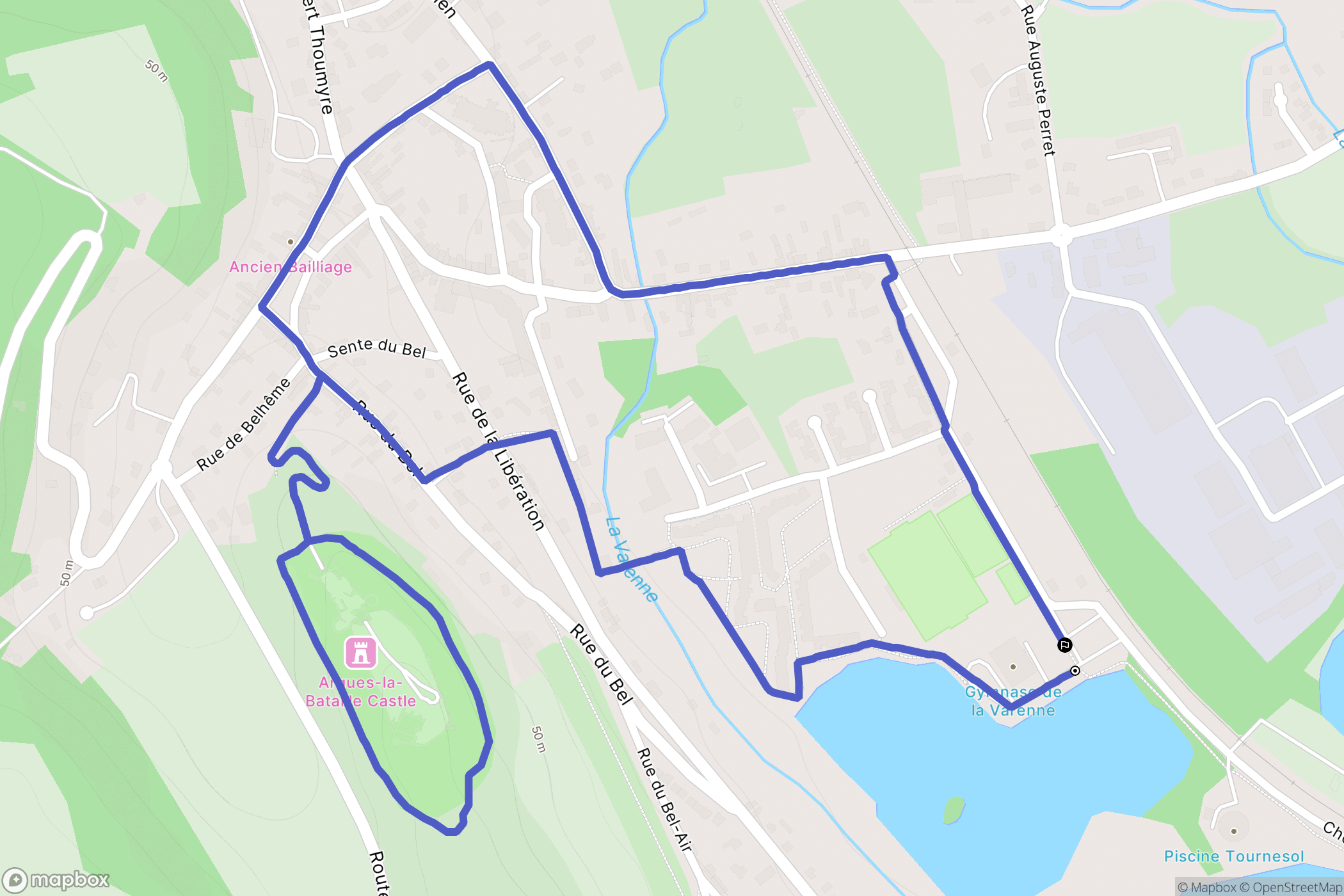 Arques-la-Bataille : carte du parcours de randonnée - France