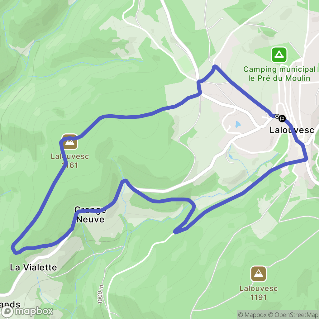 Lalouvesc : carte du parcours de randonnée - France