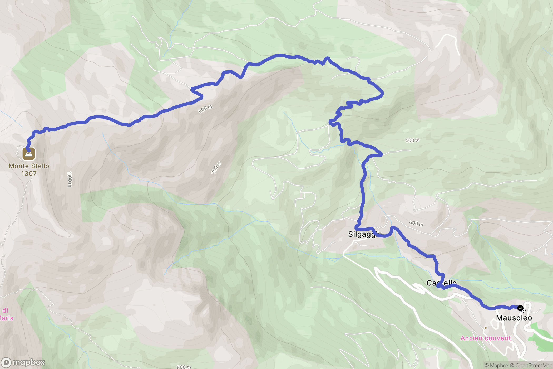 Brando : carte du parcours de randonnée - France
