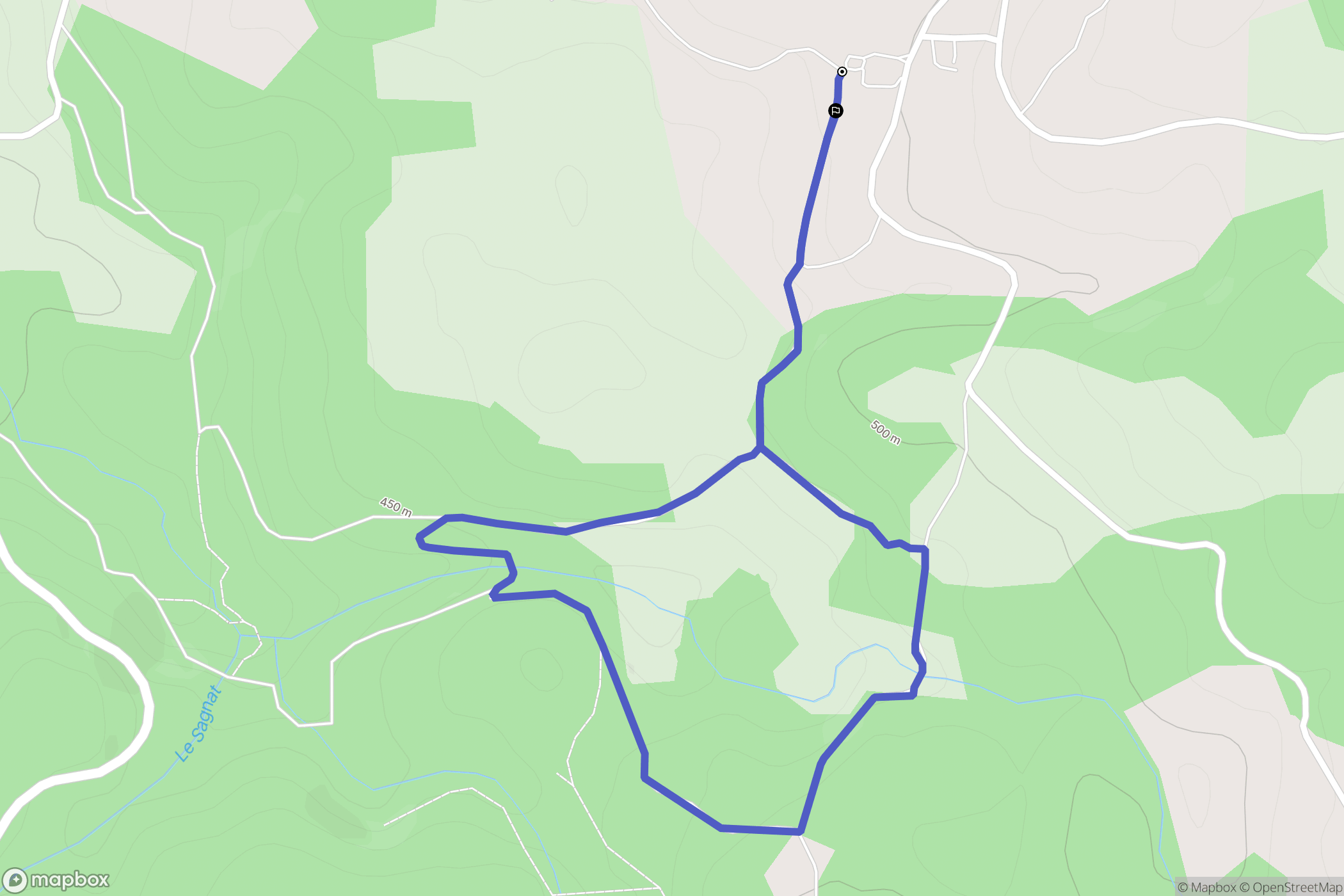 Bersac-sur-Rivalier : carte du parcours de randonnée - France