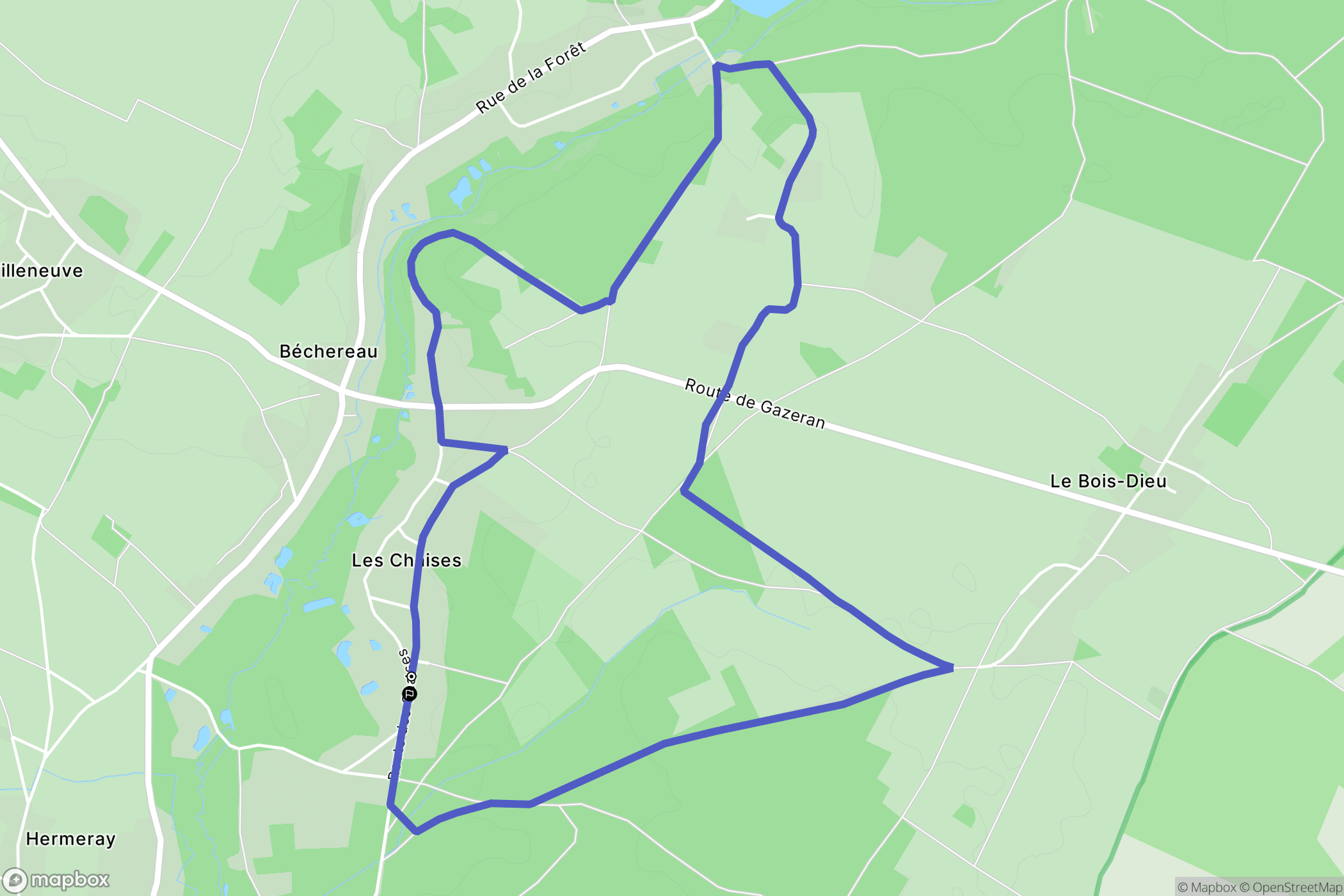 Raizeux : carte du parcours de randonnée - France
