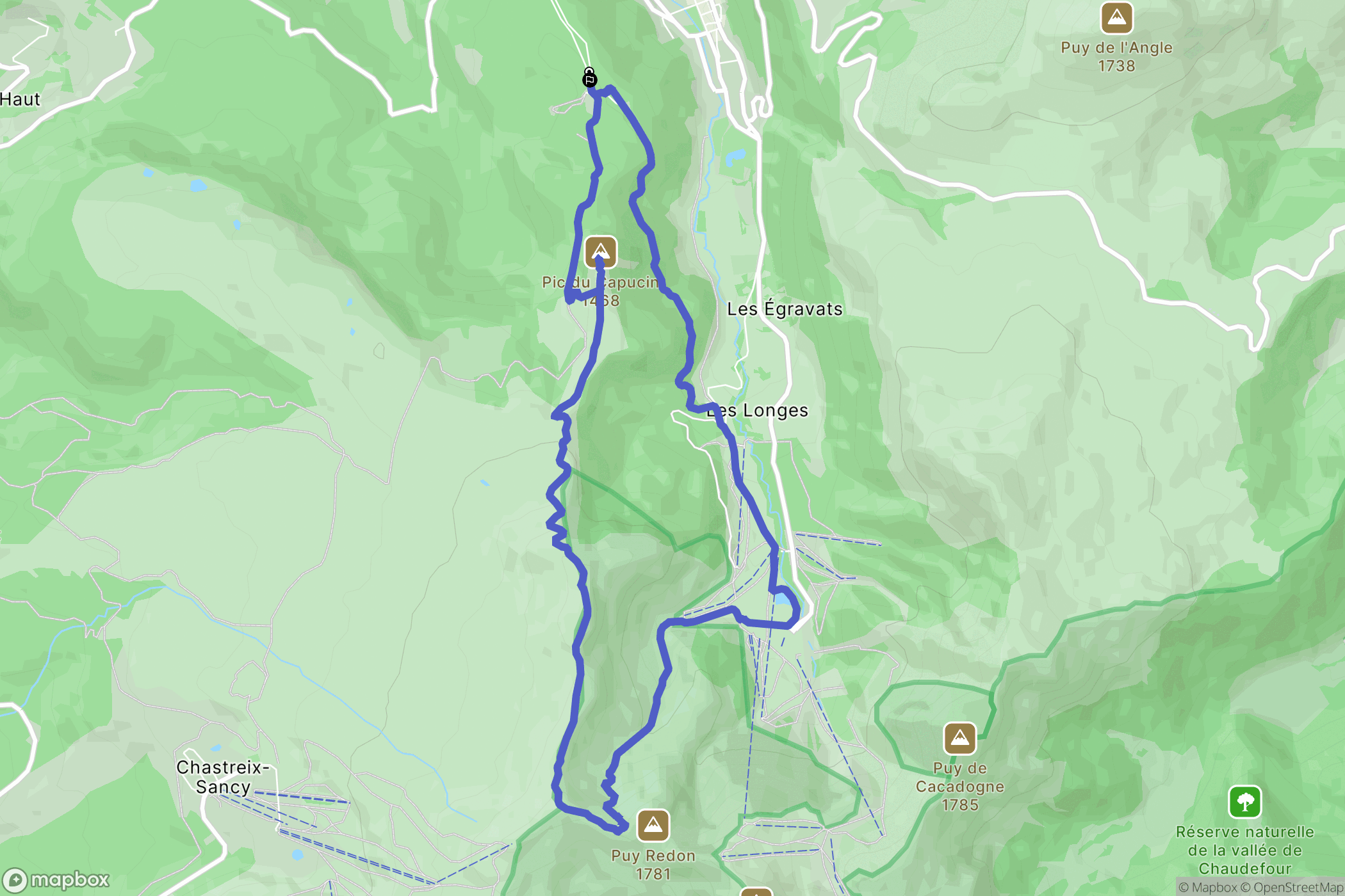 Mont Dore : carte du parcours de randonnée - France