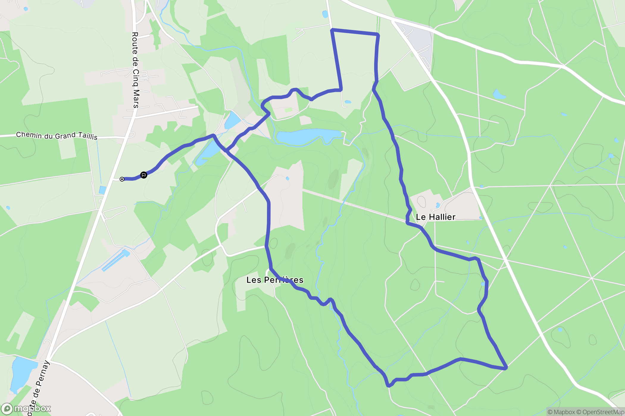 Ambillou : carte du parcours de randonnée - France