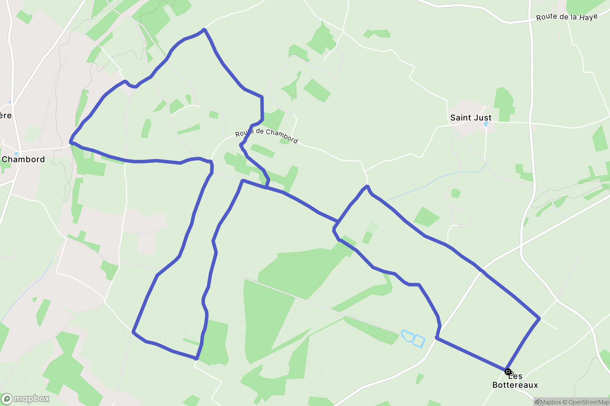Les Bottereaux : carte du parcours de randonnée - France