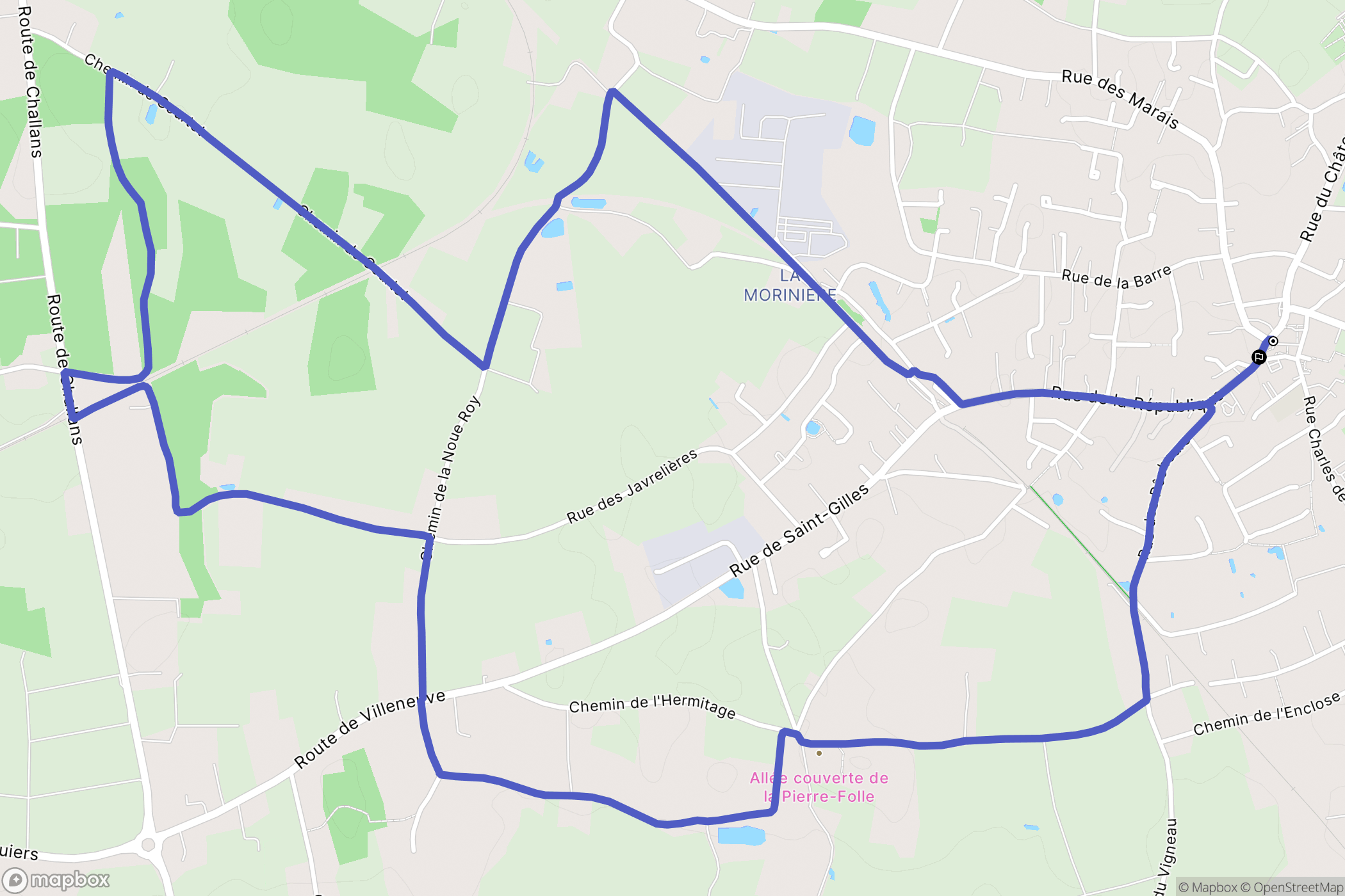 Commequiers : carte du parcours de randonnée - France