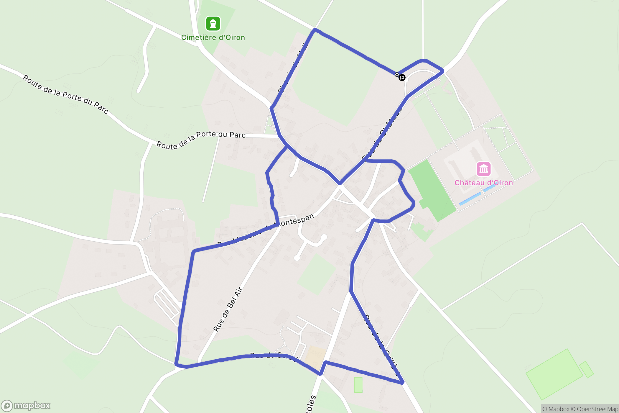 Plaine-et-Vallées : carte du parcours de randonnée - France