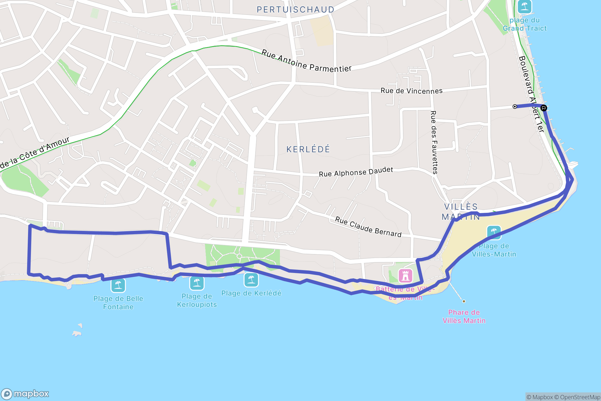 Saint-Nazaire : carte du parcours de randonnée - France