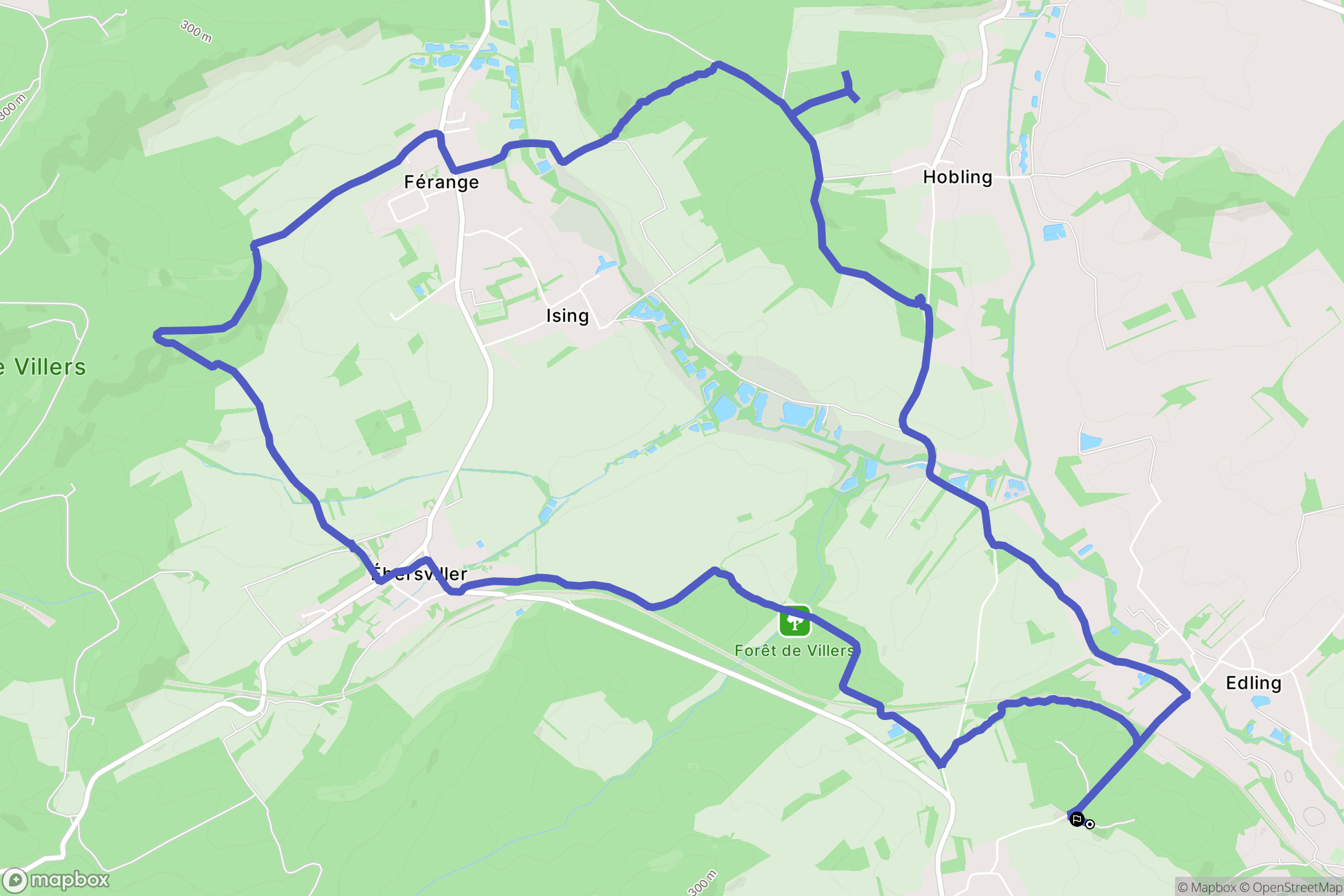 Hestroff : carte du parcours de randonnée - France