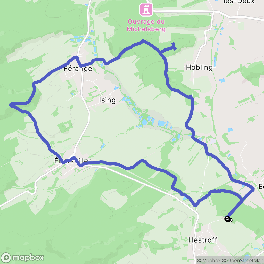 Hestroff : carte du parcours de randonnée - France