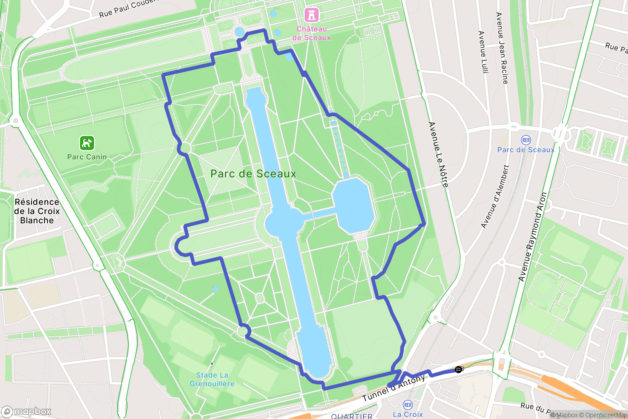 Antony : carte du parcours de randonnée - France