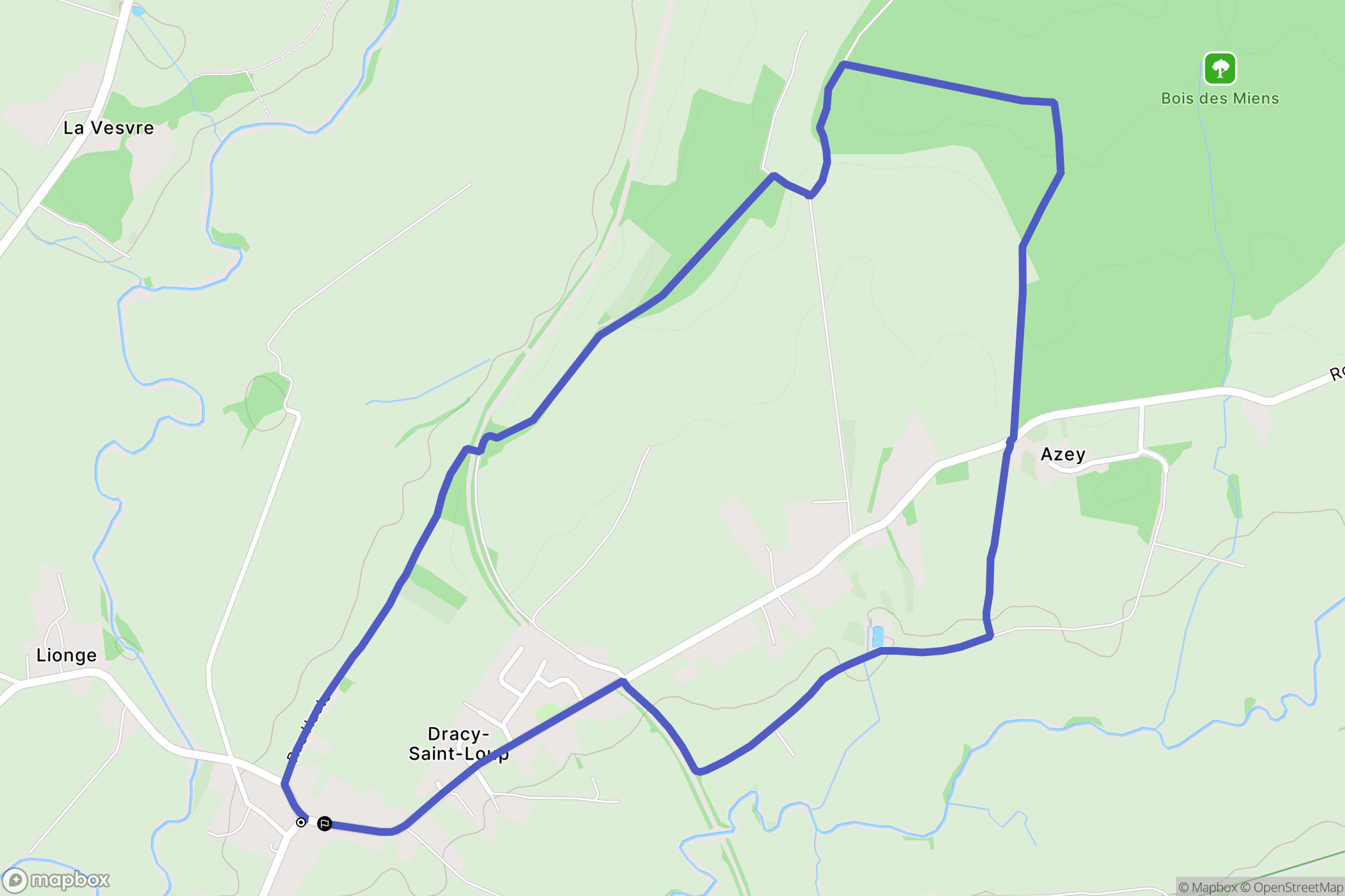 Dracy-Saint-Loup: routekaart voor buitenactiviteiten - France