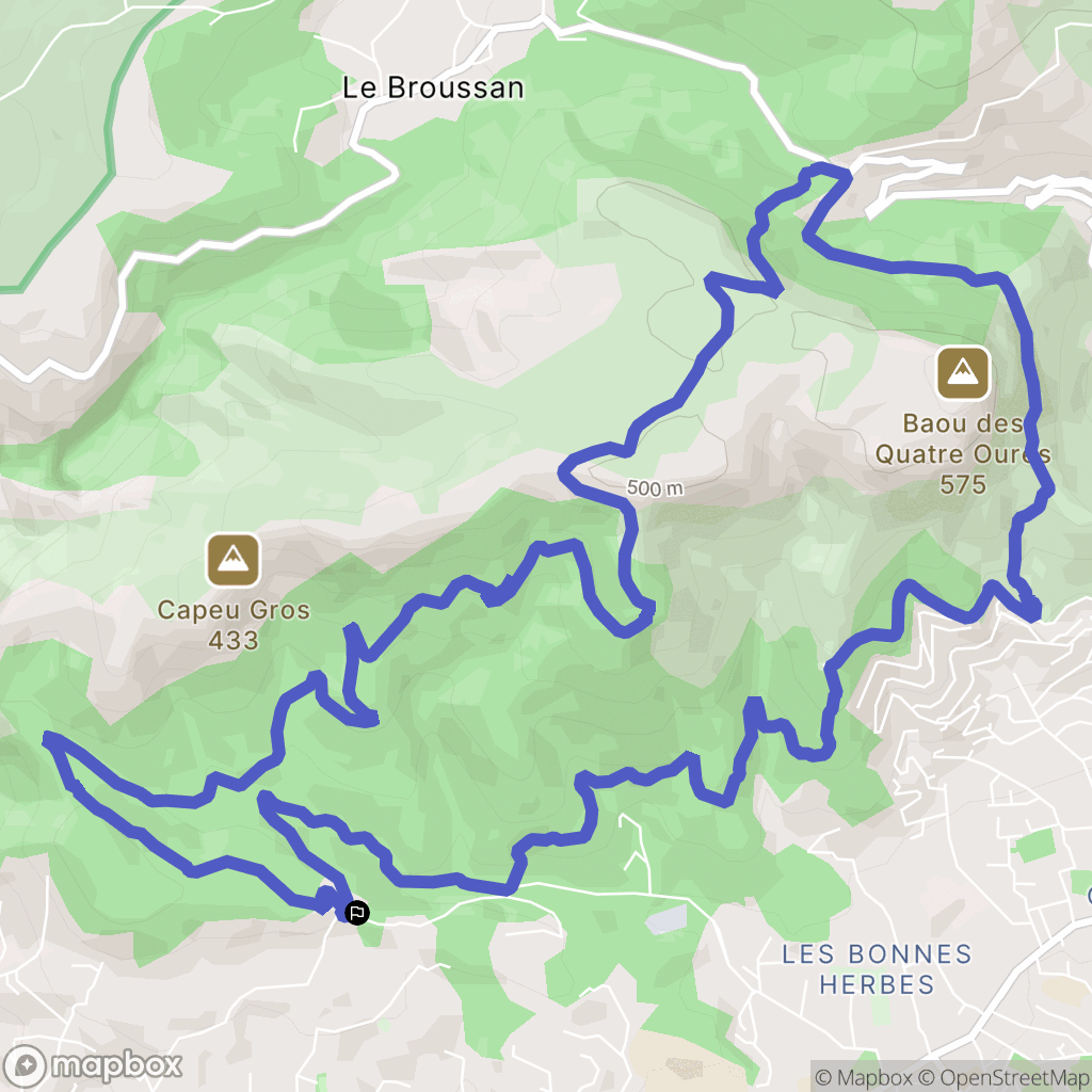 Ollioules : carte du parcours de randonnée - France