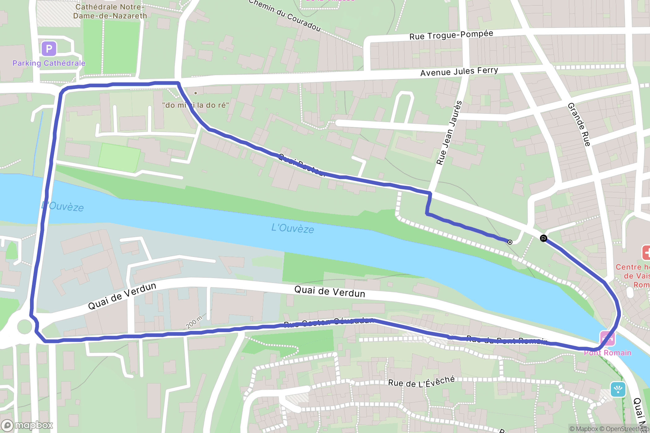 Vaison la romaine : carte du parcours de randonnée - France