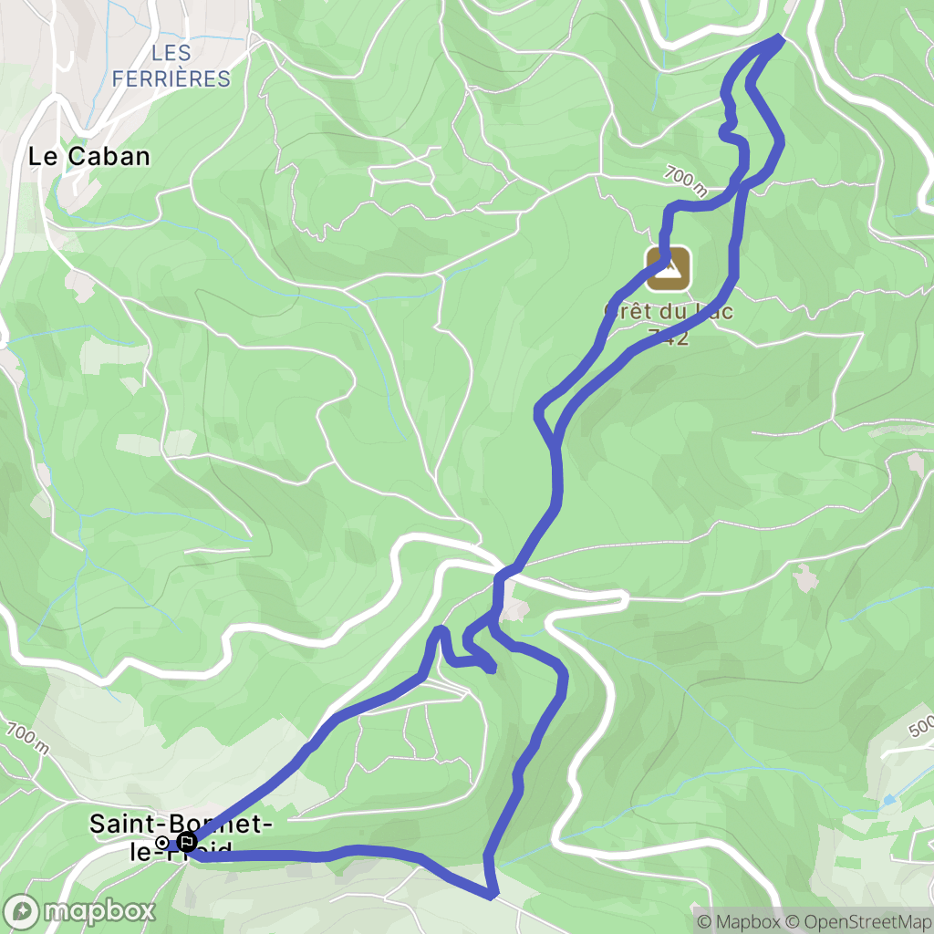 Courzieu : carte du parcours de randonnée - France