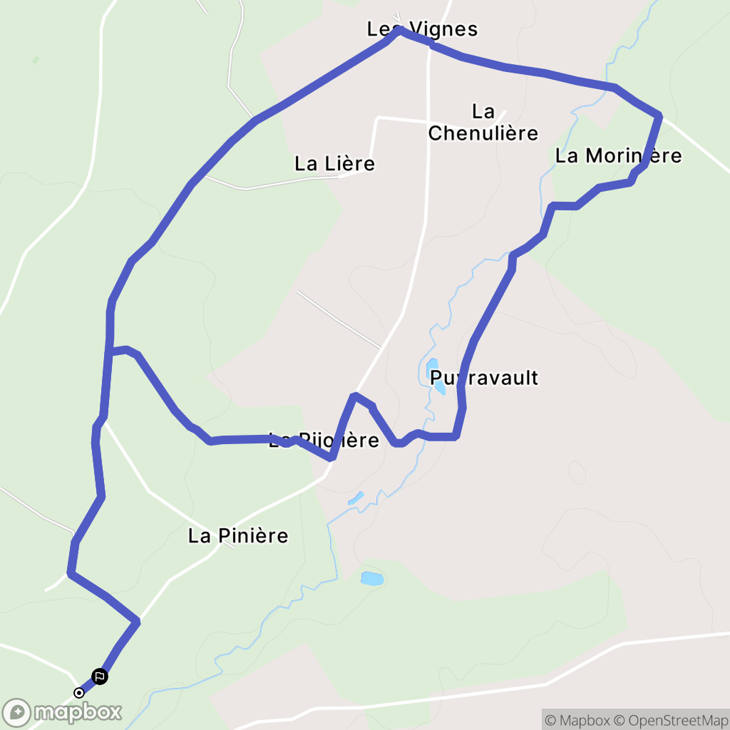 Saint-Pardoux-Soutiers : carte du parcours de randonnée - France