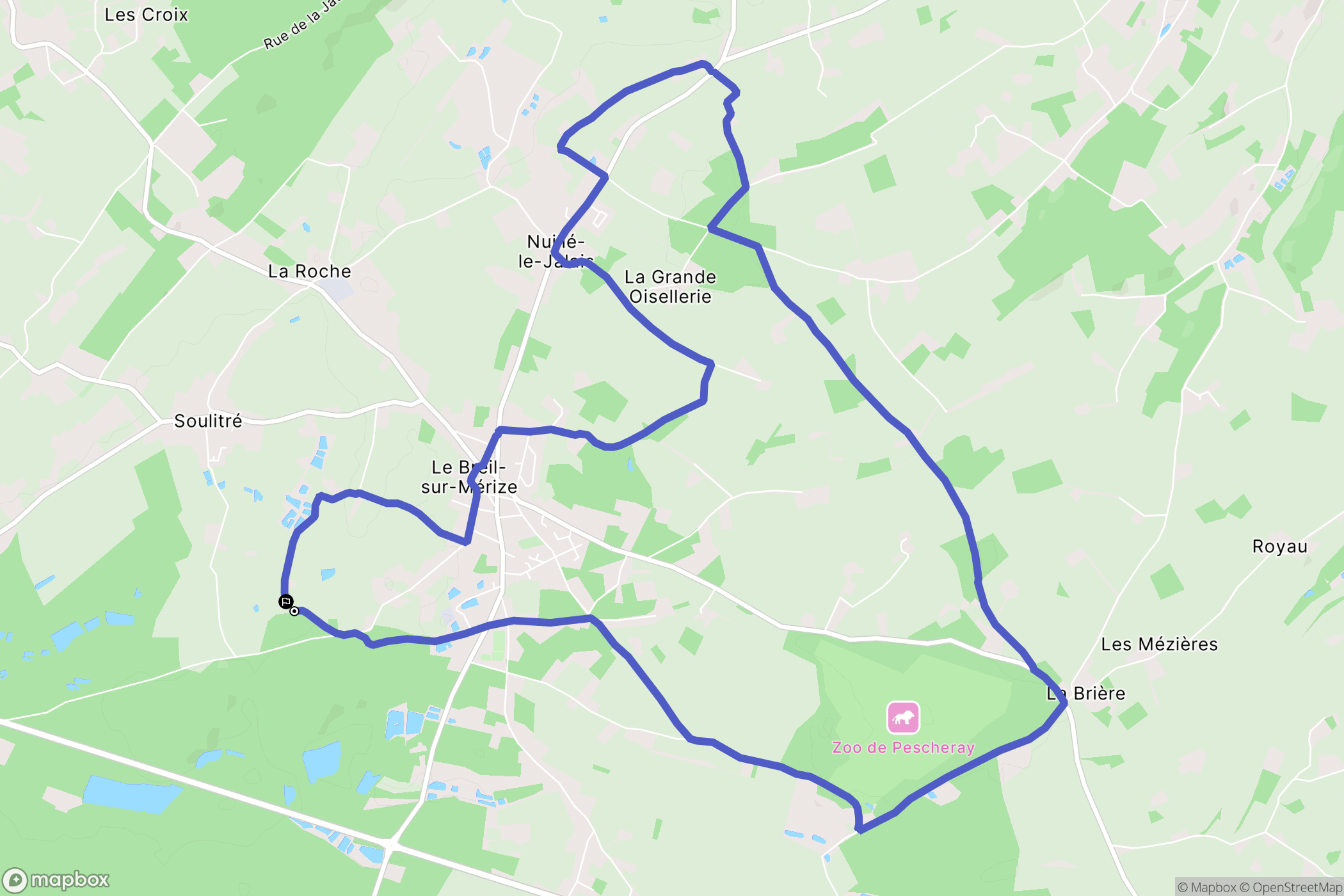 Le Breil-sur-Mérize : carte du parcours de randonnée - France