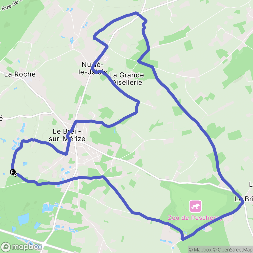 Le Breil-sur-Mérize : carte du parcours de randonnée - France
