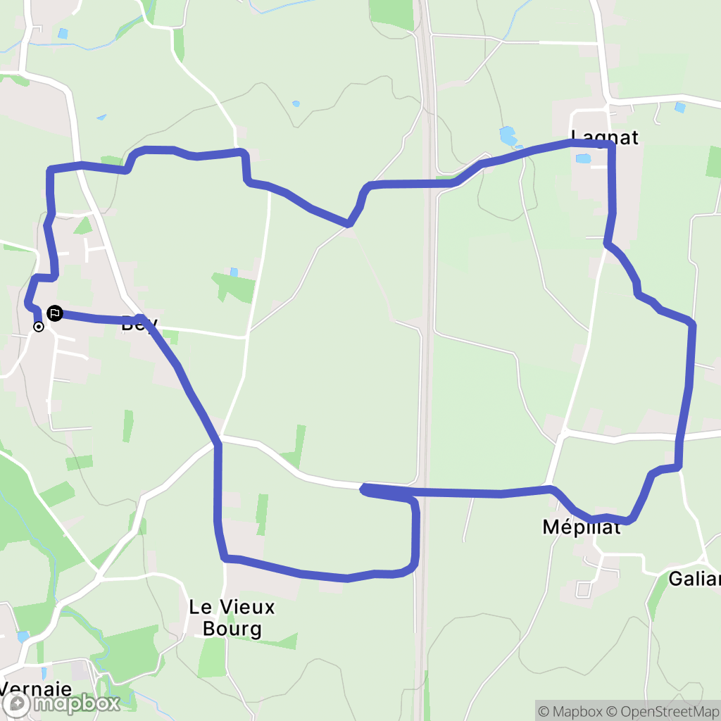 Bey : carte du parcours de randonnée - France