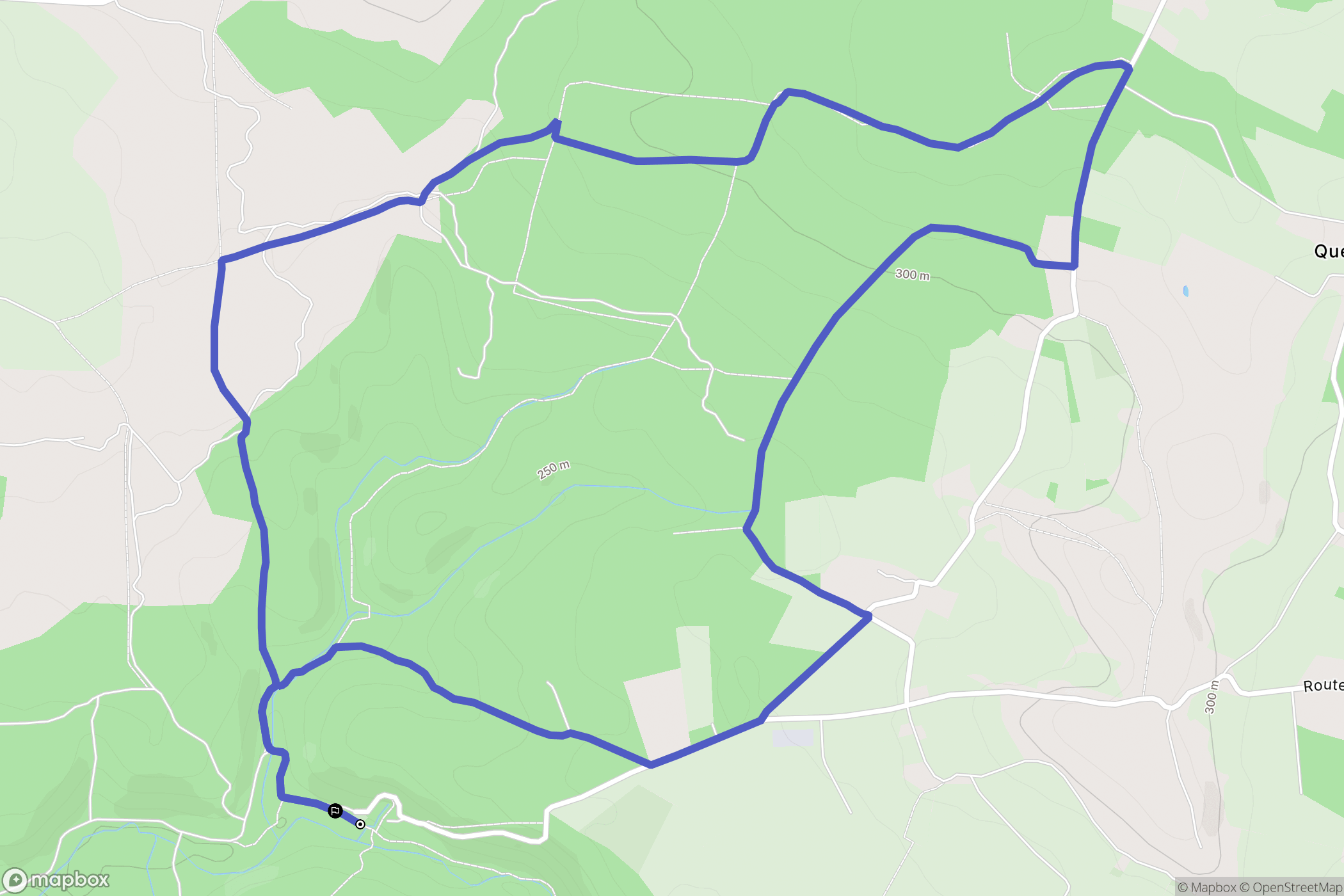 Puylaroque : carte du parcours de randonnée - France