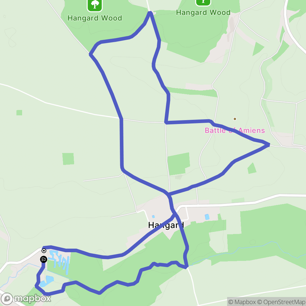 Hangard : carte du parcours de randonnée - France