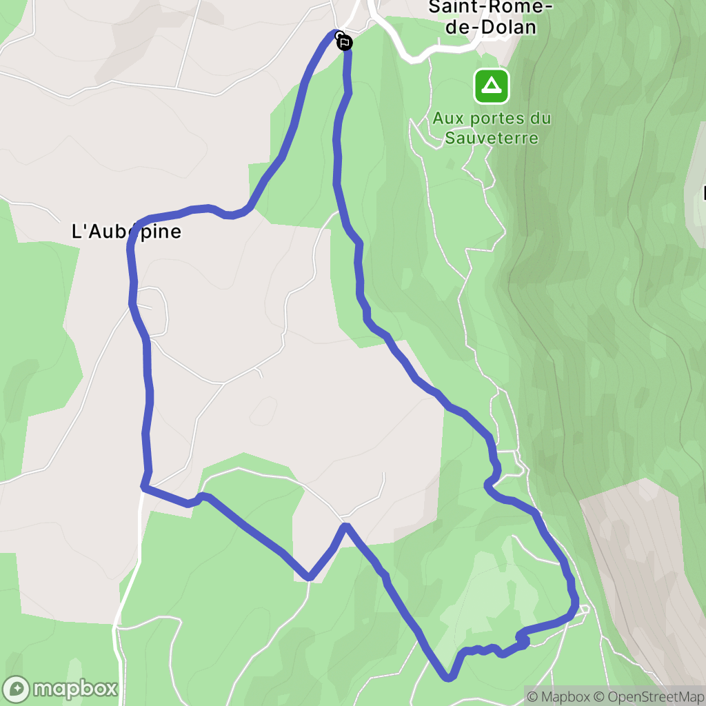 Massegros Causses Gorges : carte du parcours de randonnée - France