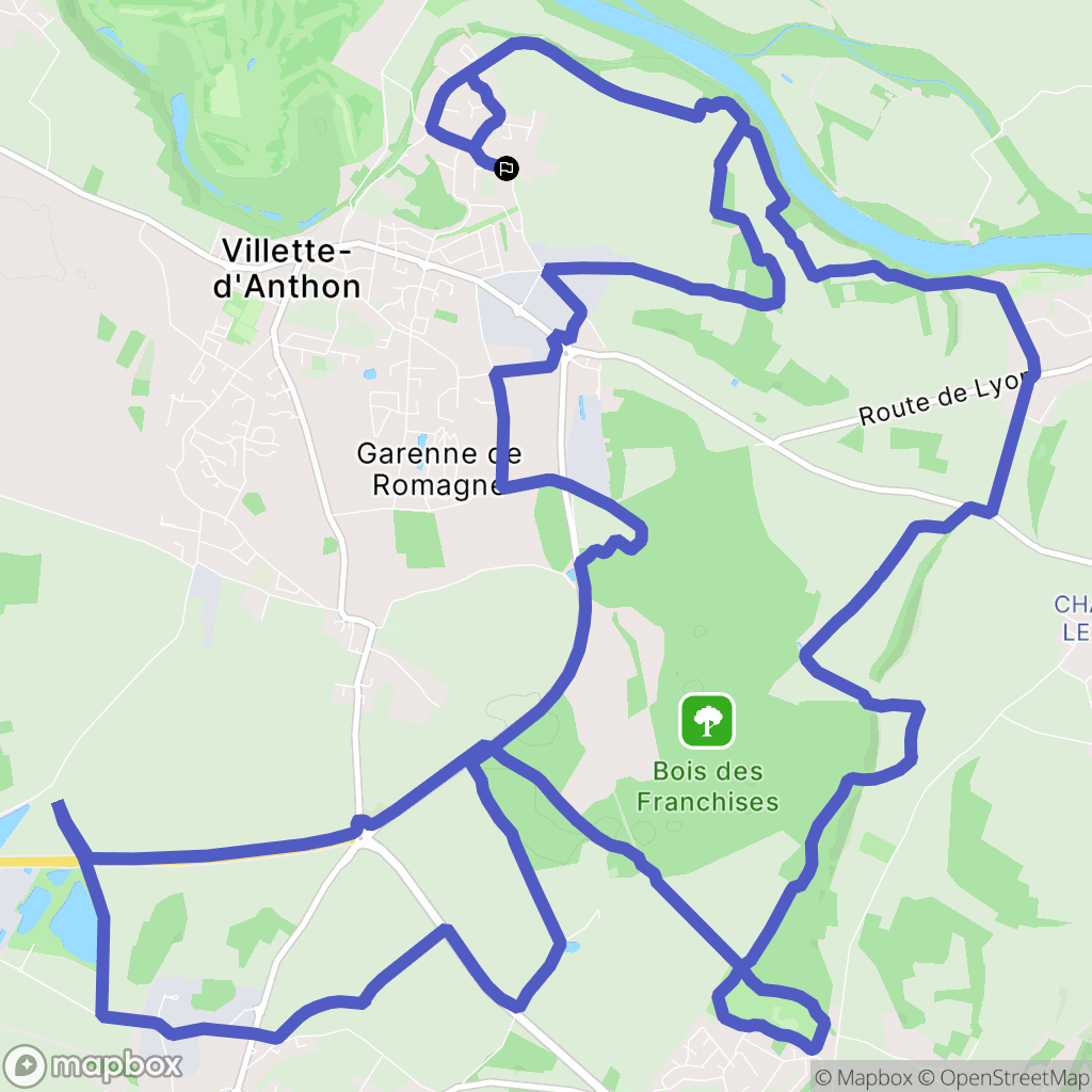 Villette-d'Anthon : carte du parcours de randonnée - France