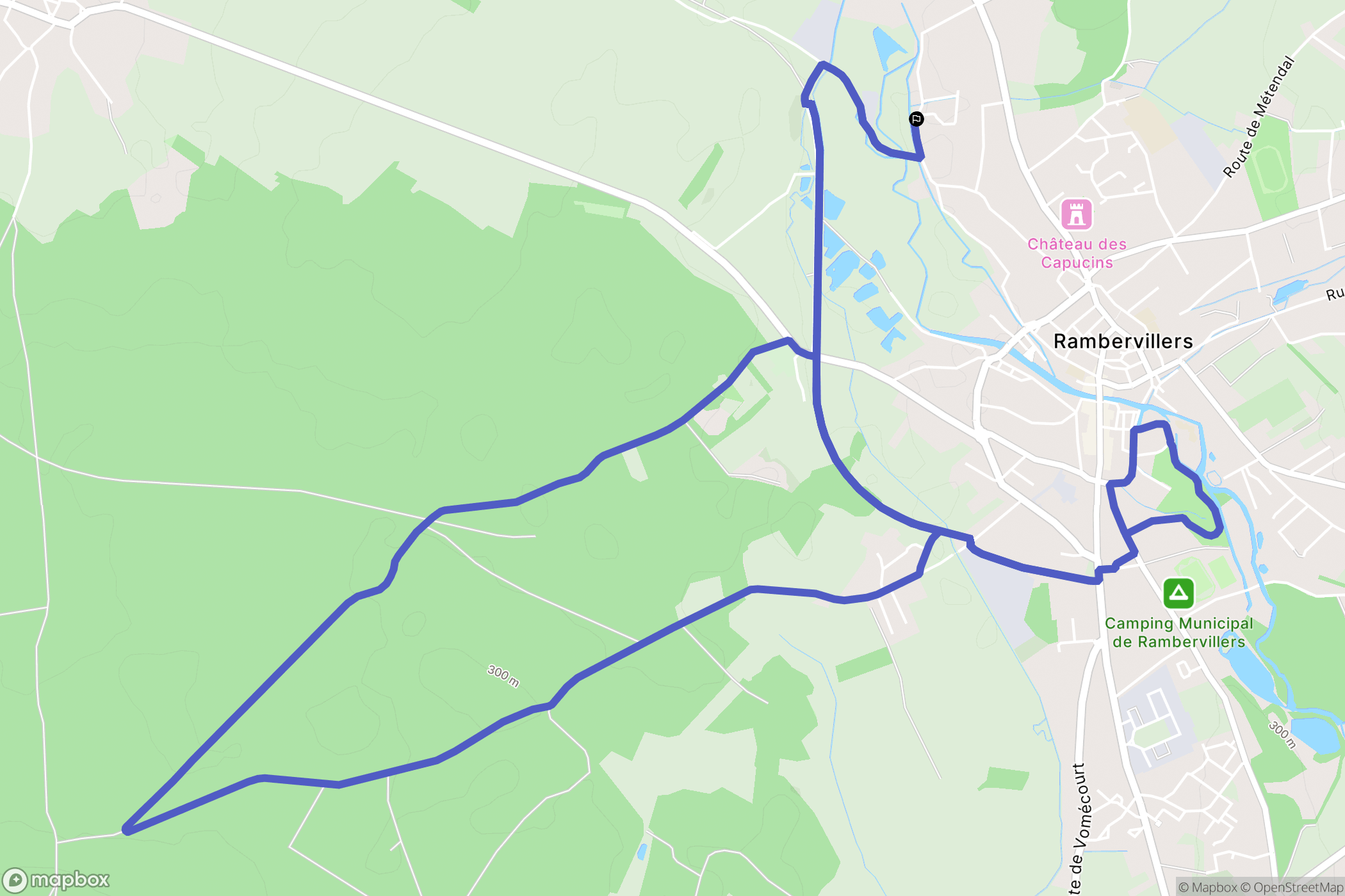 Rambervillers : carte du parcours de randonnée - France