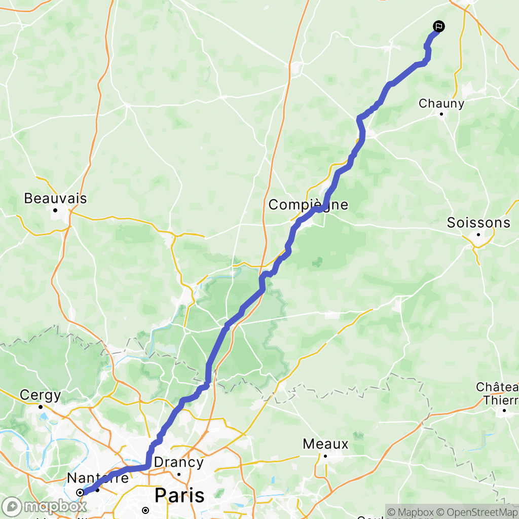 Chatou : carte du parcours de randonnée - France