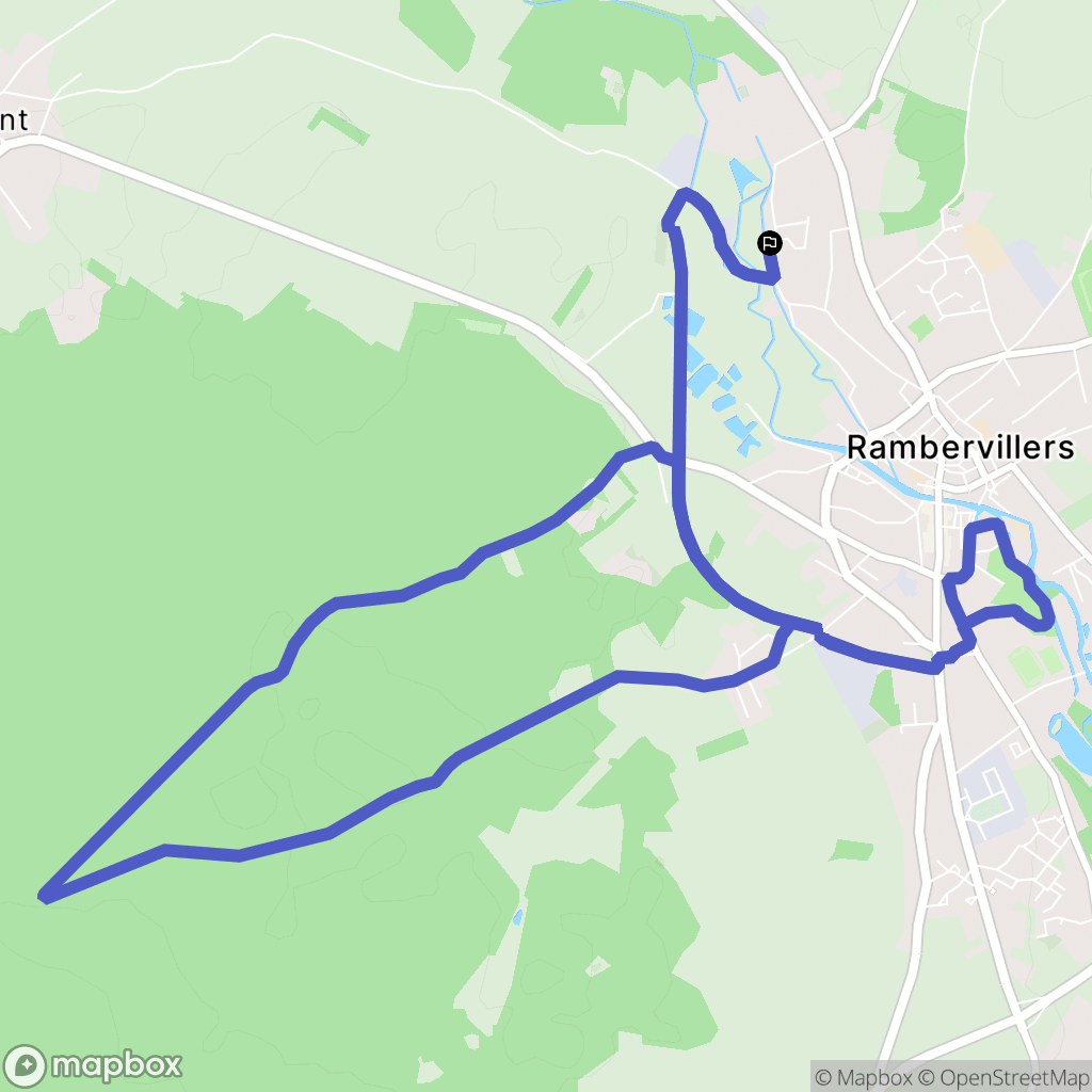 Rambervillers : carte du parcours de randonnée - France