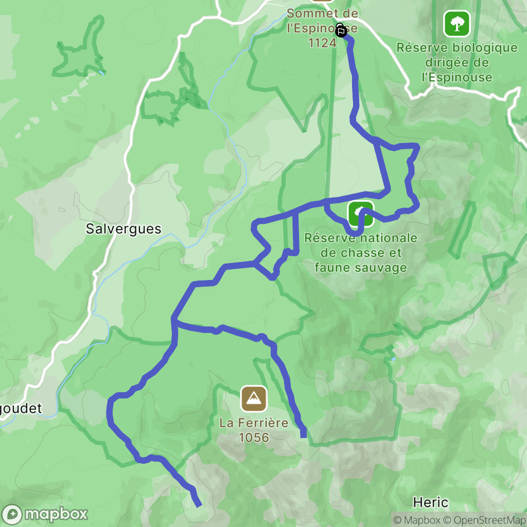 Rosis : carte du parcours de randonnée - France